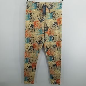 CP Designs multi colored floral leggings lounge pants Jr 10 adult 4 NWT